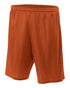 A4 9" Lined Tricot Mesh Short (N5296), Color 'Athletic Orange'